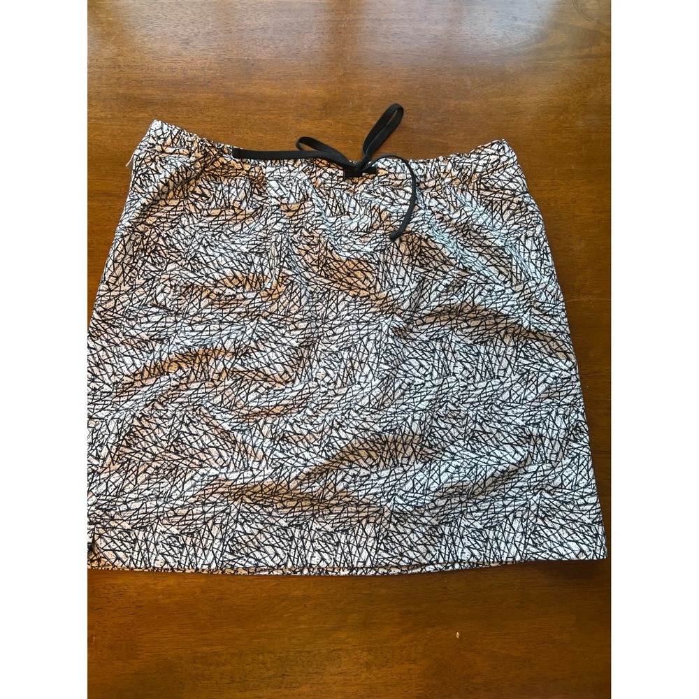 On The Go Skort Women 14 M White Black Abstract Print Excellent Activewear Skirt